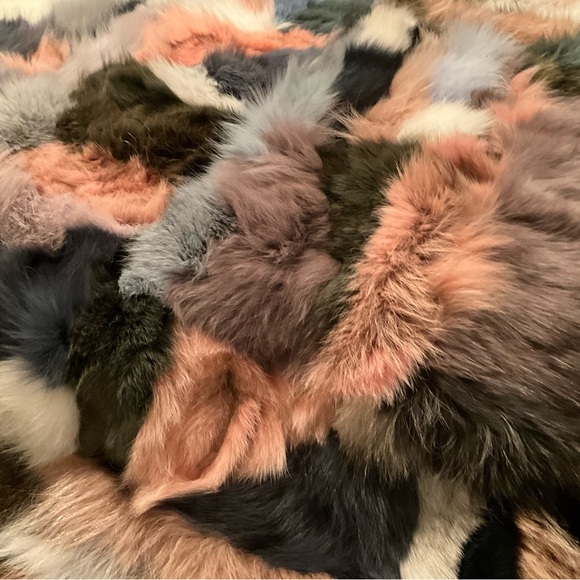 Fox Fur Blanket, custom made, patch style with stunning colors!!! - Picture 2 of 11